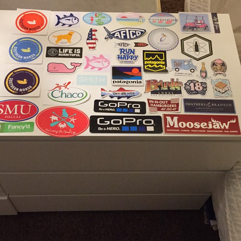 Preppy and outdoorsy stickers